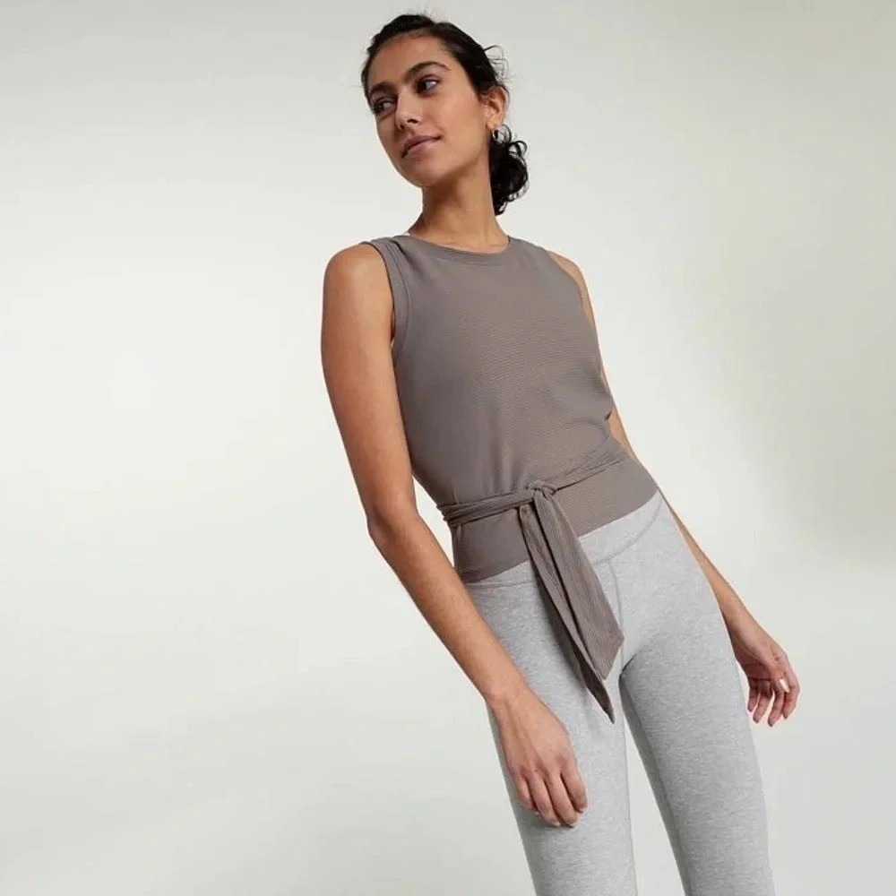 Women's‎ Dark Grey Calia Crop Wrap and Tie Tank Size XL